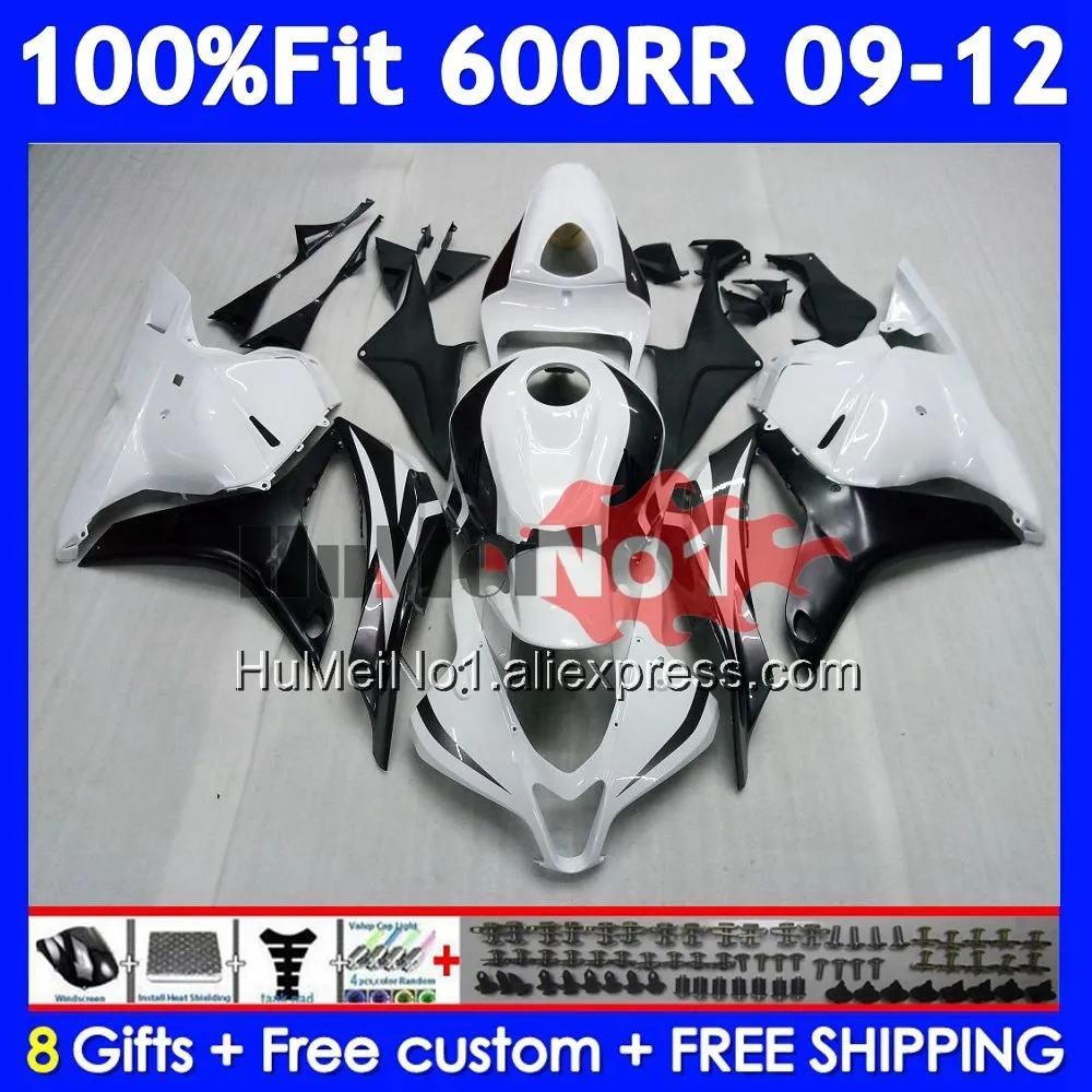 Injection For HONDA CBR600RR CBR 600 RR CC 600RR 600CC 43No.6 CBR600 RR 2009 2010 2011 2012 F5 09 Black white 10 11 12 Fairing