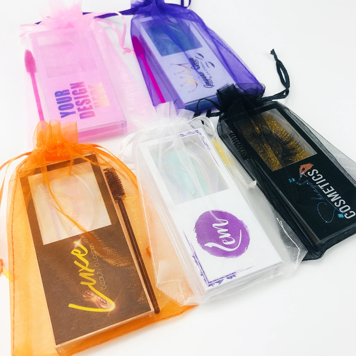 Wholesale Fluffy Natural Eyelash Package Mink lashes boxes Custom 3d Lash Packaging Boxes Own Brand Logo With Brush Cosmetics