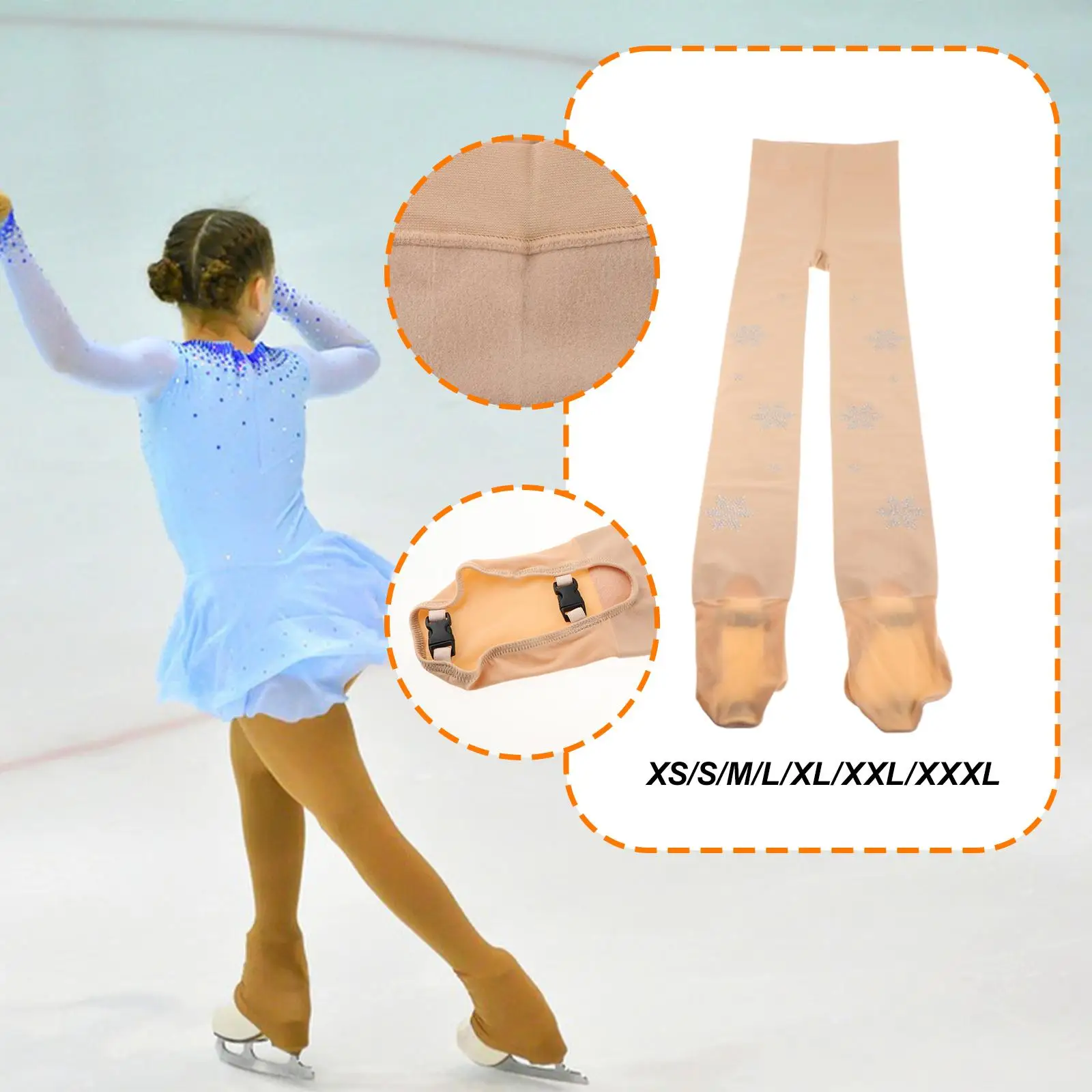 Ice Skate Tights Fleece Lined Thickened Warm Leggings over the Boots Soft Stretch for Girls Women Performance view 6