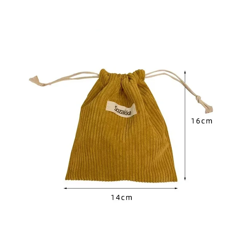 Handbags Woman Jewelry Lipstick Cosmetic Tote Rope Bags Storag Pouch String Bag Cute Corduroy Small Coin Purse Drawstring Bag