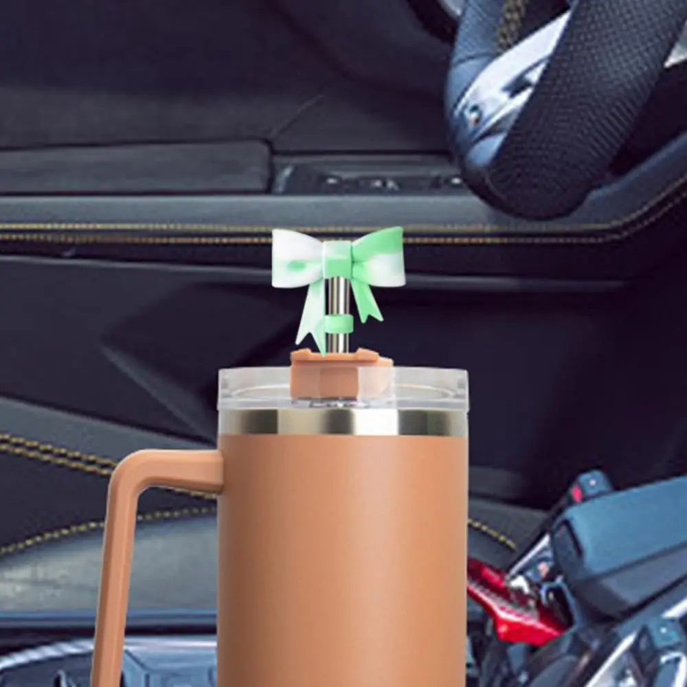 Splash Proof Silicone Straw Covers Reusable Dust Proof Plugs Protector Bow Straw Cover Cap Bowknot for /Tumbler Cup
