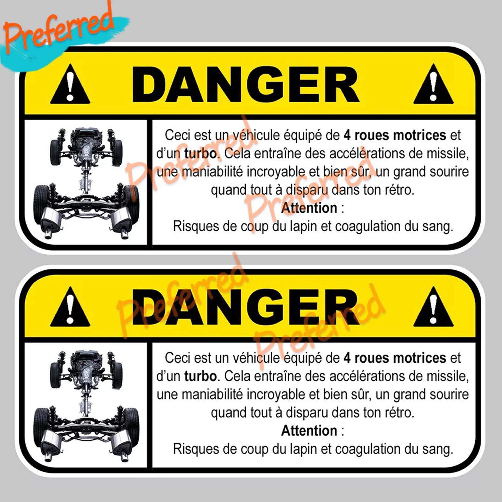 DANGER TURBO 4WD JAPAN JAPAN FUN BOOST JDM STICKER STICKER 12cmX5.5cm (2)