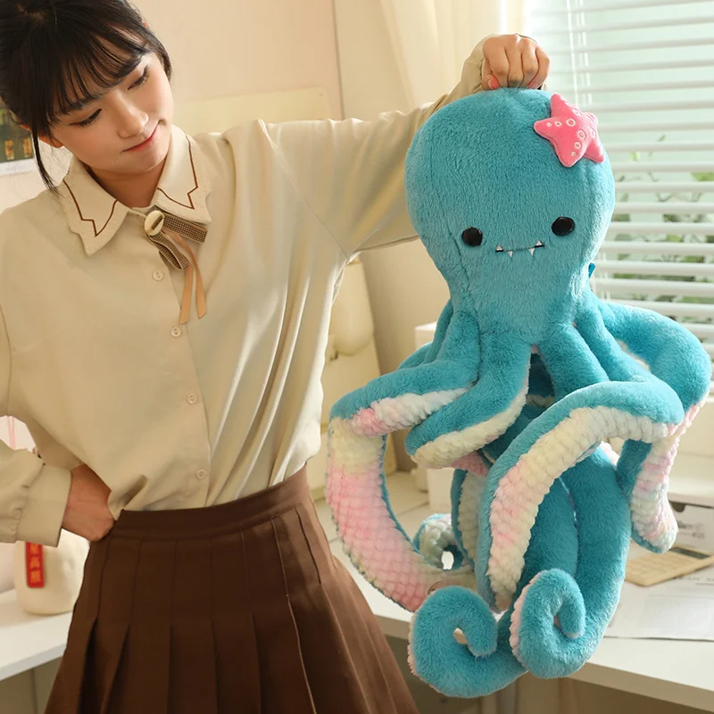 55/75cm Kawaii Long-legged Octopus Plush Toy Creative Large Octopus Tentacles With Suction Cups Decorate The Home Mirror TV Wall