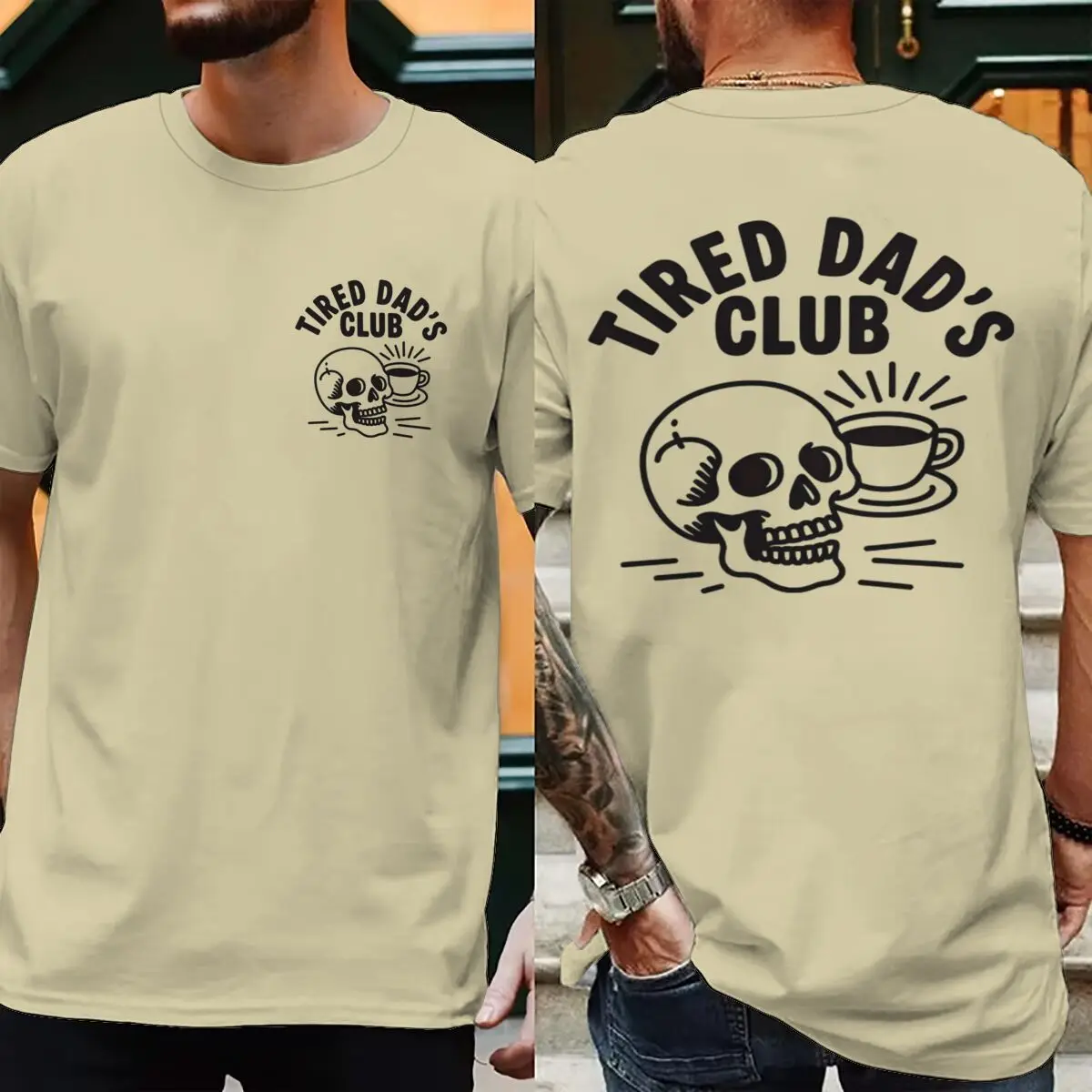 Men Creative Printing Short Sleeve Father's Day Gifts Casual Tops Mens Clothing Tired Dads Club Shirt Tired Dads Club T-shirts