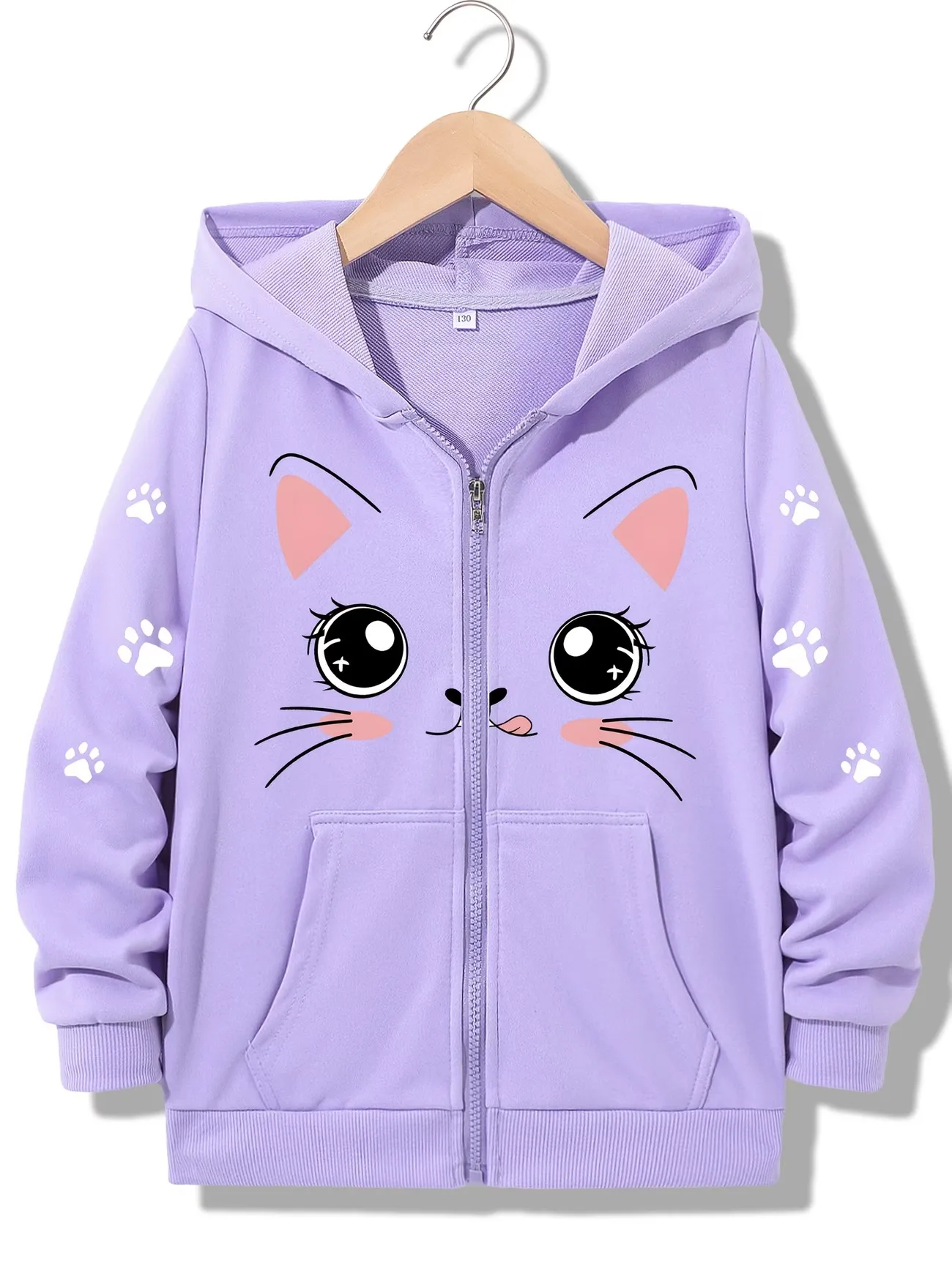 Kawaii Meme Cat Casual Hoodie Funny Cat Jacket for Boys Girls Zipper Winter Autumn Kids Warm Cartoon Sweatshirts Zip Up Hoody