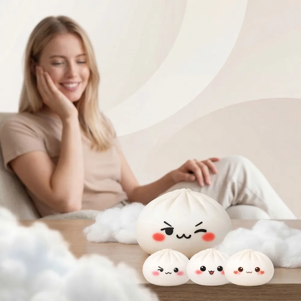 Gift Cute Dumplings Squishy Slow Resilience Fidget Squishy Soft Squeeze Decompression Dough For Stress Anxiety Relief