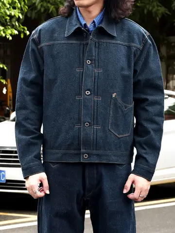 Red Tornado 10th Anniversary Kakishibu Dyed Type 1 Denim Jacket Men Vintage Single Pocket Indigo Workwear