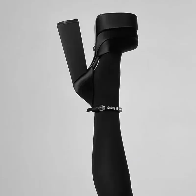 Zapatos de tacón ultraalto para Mujer, Zapatos Mary Jane de satén de seda de lujo, Zapatos de plataforma de tacón grueso, Zapatos individuales de tacón alto para Mujer