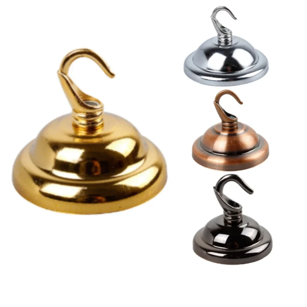JOYINLED Vintage Ceiling Plate Base Black/White/Bronze/Gold/ 56mm DIY Round Iron + Hook Ceiling Mount Pendant Lamp Base