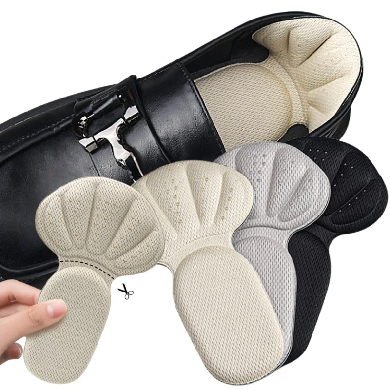 2/4 قطعة وسادة كعب الإسفنج أحذية رياضية منصات حماية الكعب الحذاء حجم المخفض نصف وسادة كعب إدراج T-شكل حذاء وسادة العناية بالقدم #1