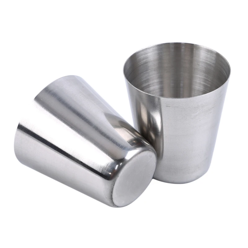 4pcs 6Pcs Cups With Cover Bag Outdoor Camping Tableware Travel Cups Set Picnic Stainless Steel Wine Beer Cup Whiskey Mugs 1 Set