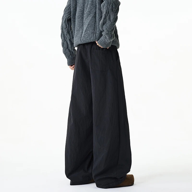 الشتاء المخملية السراويل السميكة الرجال الدافئة موضة الأسود سراويل تقليدية الرجال الشارع الشهير فضفاض بنطال ذو قصة أرجل واسعة رجالي رشاقته بنطلون S-3XL