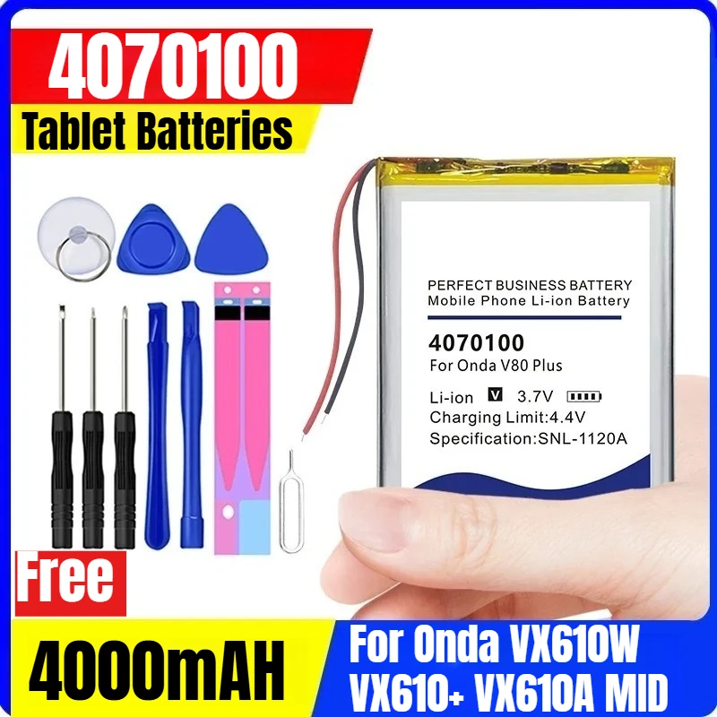 

4070100 4000mAH Tablet Batteries for Onda VX610W VX610+ VX610A MID
