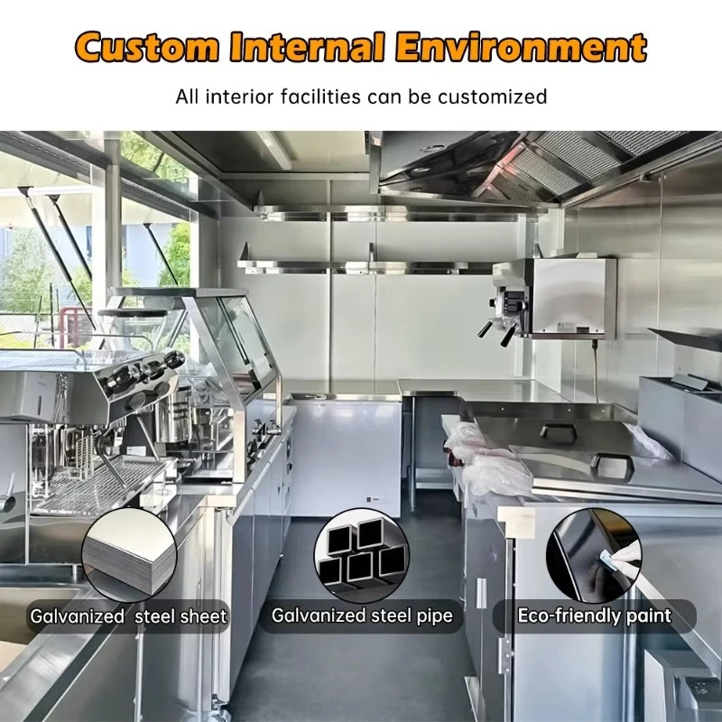 Chariot de vente de restauration rapide entièrement équipé, remorque de nourriture remorquable, voiture de nourriture Mobile en plein air, camion à café Mobile avec DOT CE