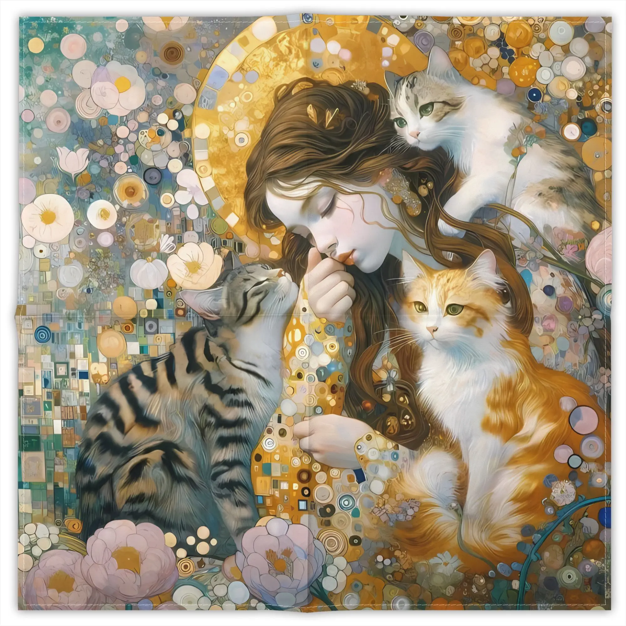 

Gustav Klimt Painting Art Fashion Square Scarf Decorative Polyester Printed Daily