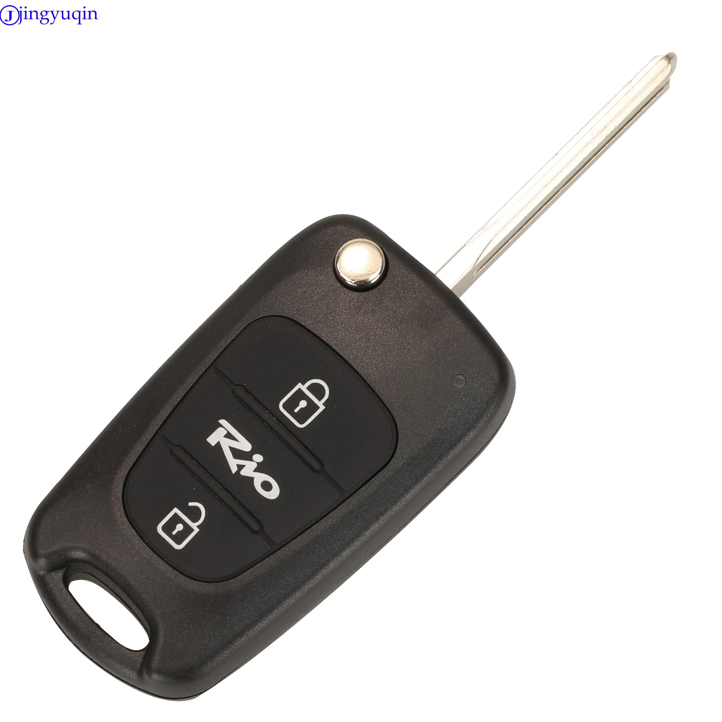 Jingyuqin รีโมทกุญแจพับรถ Shell Fob สำหรับ Kia Rio 3 Picanto Ceed Cerato Sportage K2 K3 K5 soul 3ปุ่ม