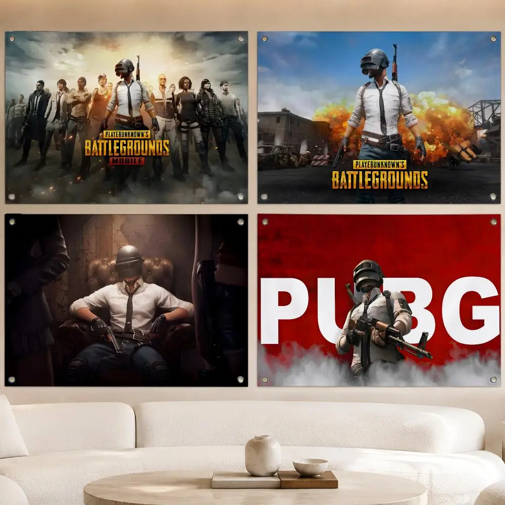 Game FPS Icon P-PUBG: BATTLEGROUNDS Flags Fan Banner Tapestry Wall Hanging Garage BarDorm Camp Party Outdoor Home Decor Gift