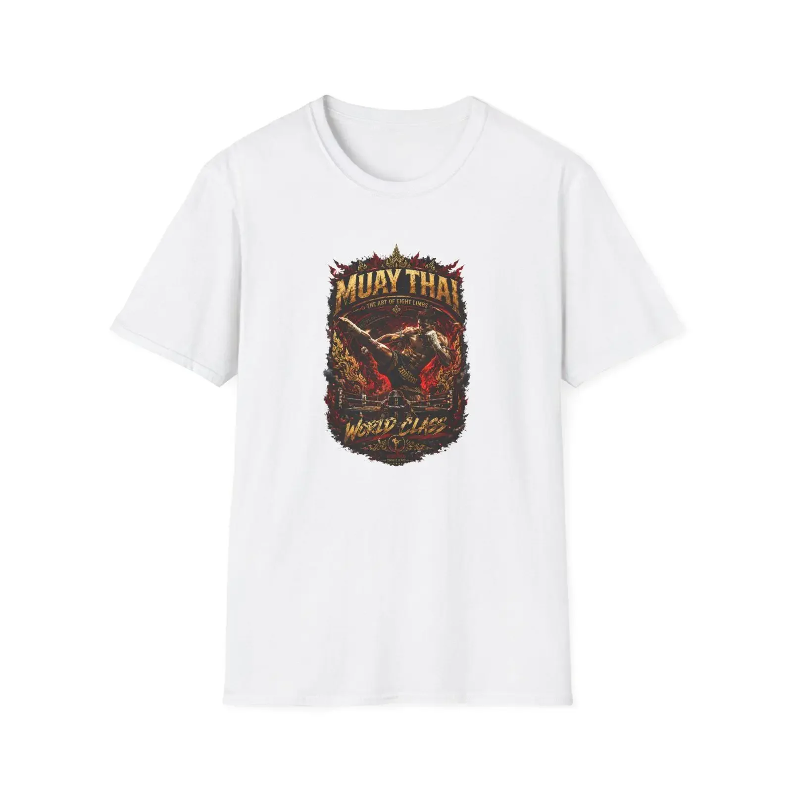 Muay Thai World Class T Shirt Boxing Fighter Streetwear for Him Her  vintage Washed Unisex homme Stylish designer clothes