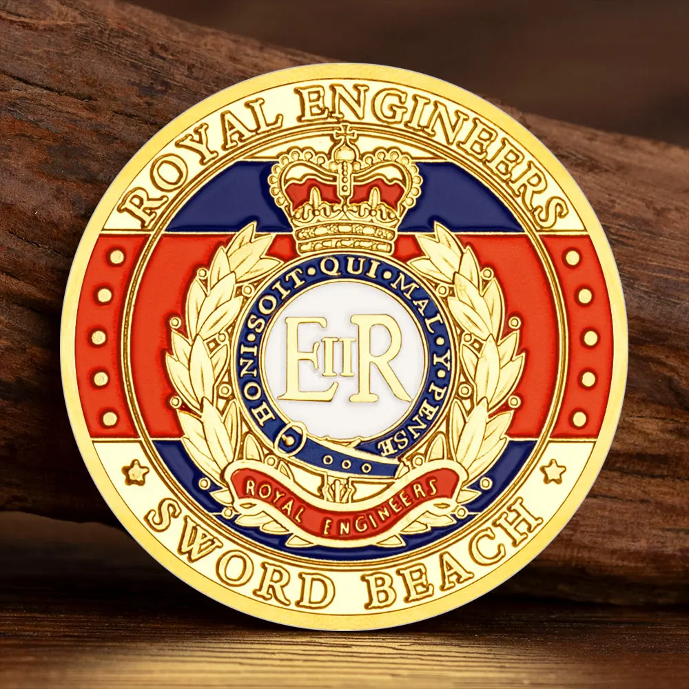 Royal Engineers Coins Sword Beach Challenge Coins Commemorative Gifts Metal Medals Collectible Gifts