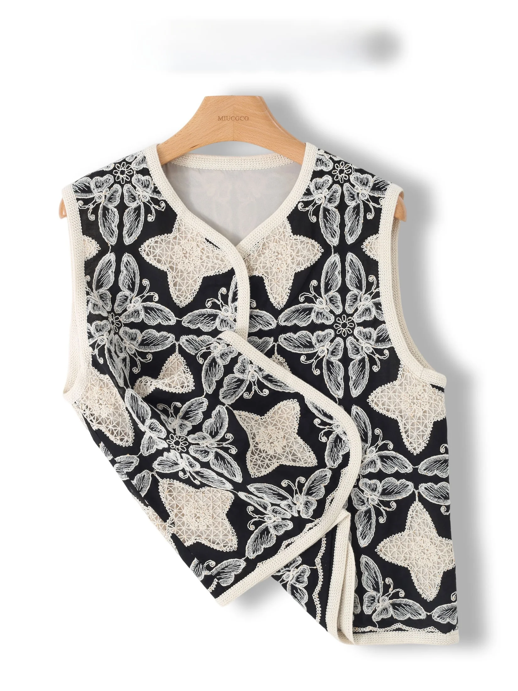 

Heavy Embroidery Hook Flower Ethnic Style Vintage Loose Women's Jacket Vest Top Selling Item Versatile Beautiful Ways to Wear
