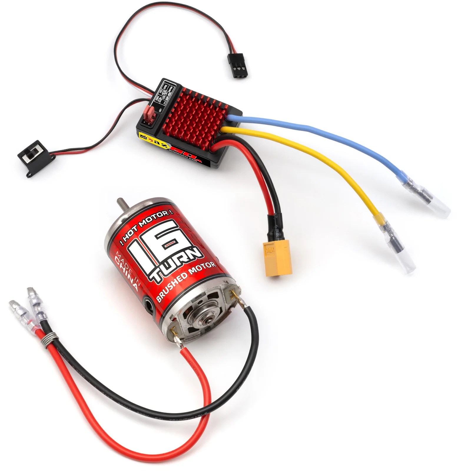 RCXAZ 540 Pro Brushed Motor 12T-75T 60A Waterdichte ESC Snelheidsregelaar Combo voor 1/10 RC Crawler Klim Drift Auto Boot
