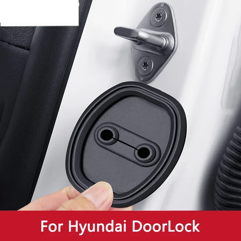 

Car Door Lock Buckle Cover For Hyundai Tucson Solaris Accent Azera Elantra I10 IX35 4pcs Car Door Mute Damping Cushion Silicone