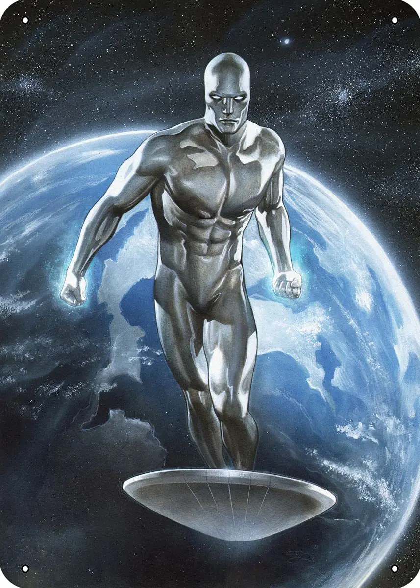 Mzzxpt Silver Surfer Black #1 Adi Granov Metal Tin Sign 12