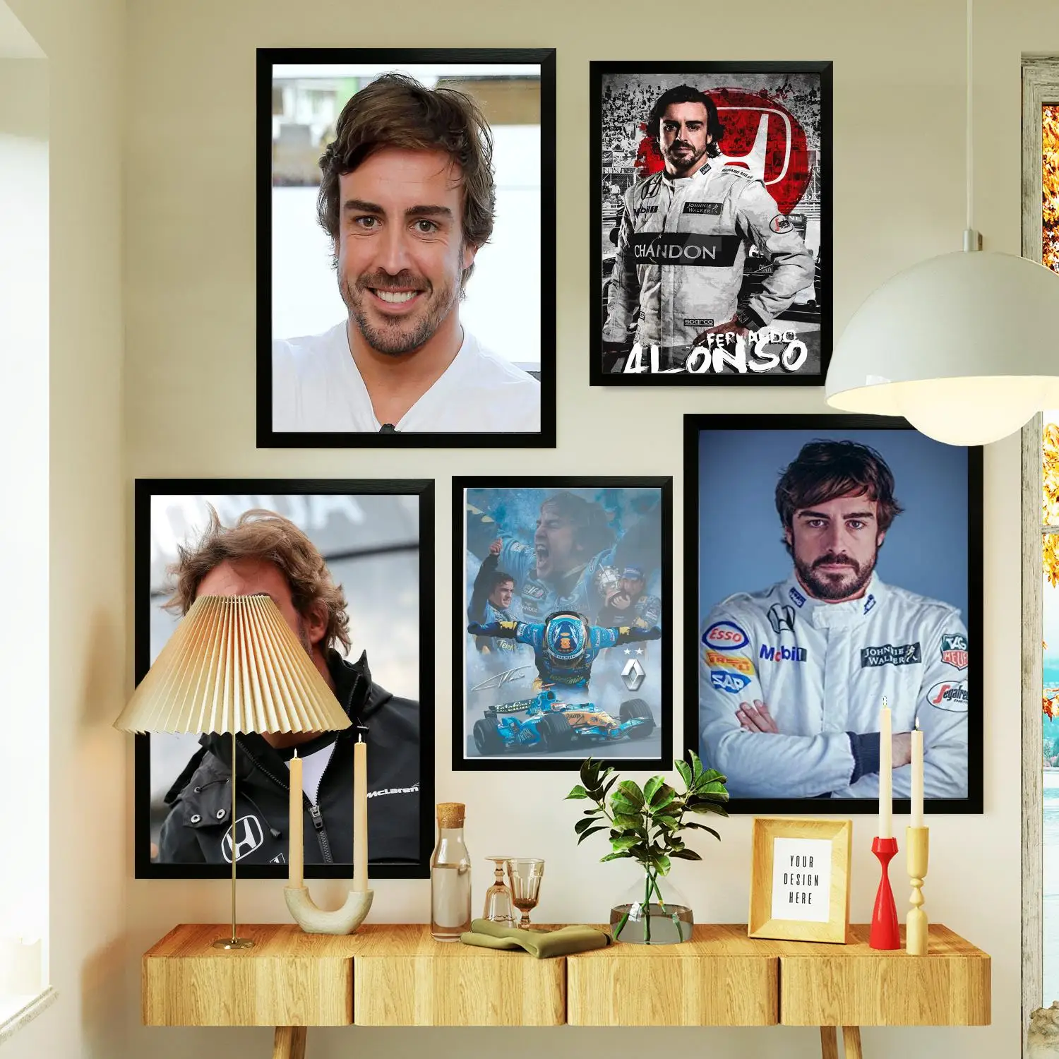 fernando alonso Poster Prints Wall Art Canvas Painting Poster For Modern Family Living Room Home Decor