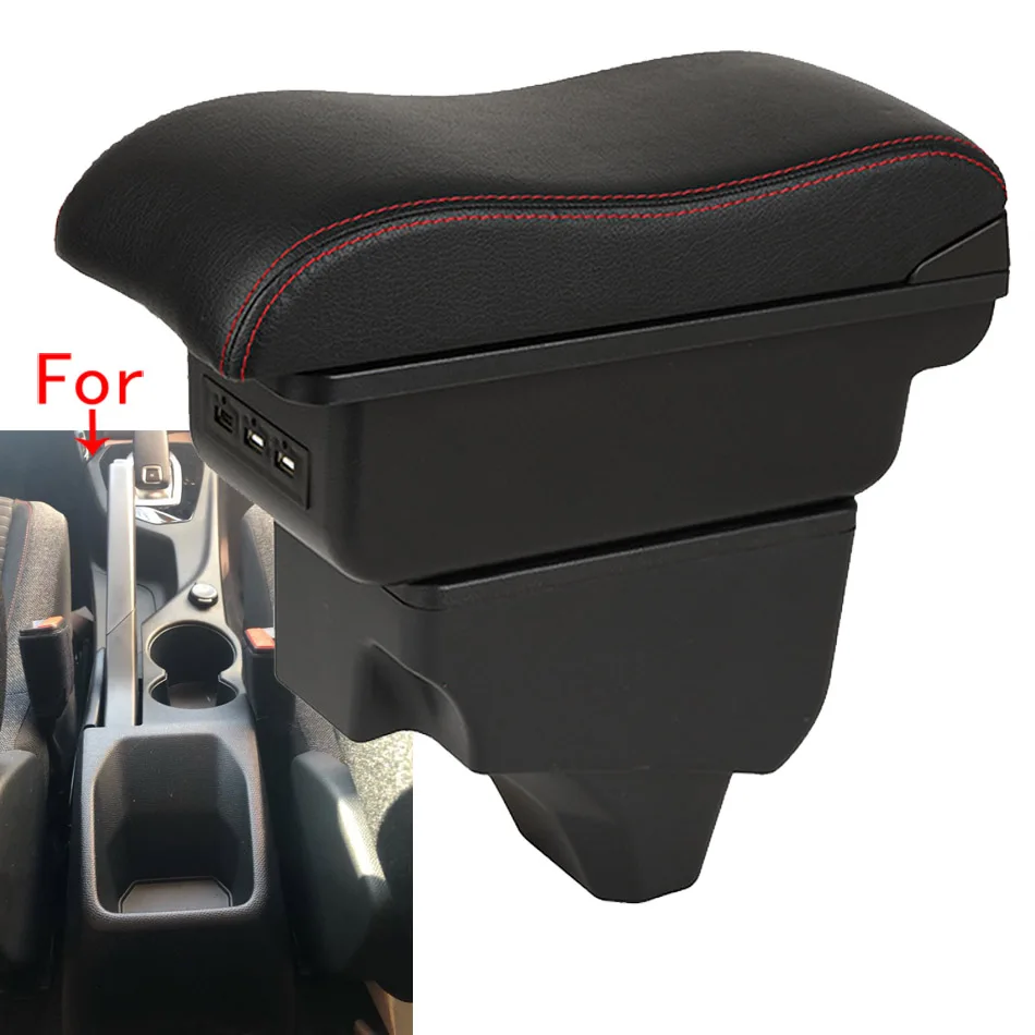 Car Armrest For Peugeot 2008 Armrest Box For Peugeot 208 2019-2024 Storage Box Retrofit Parts Curved Surface Car Accessories