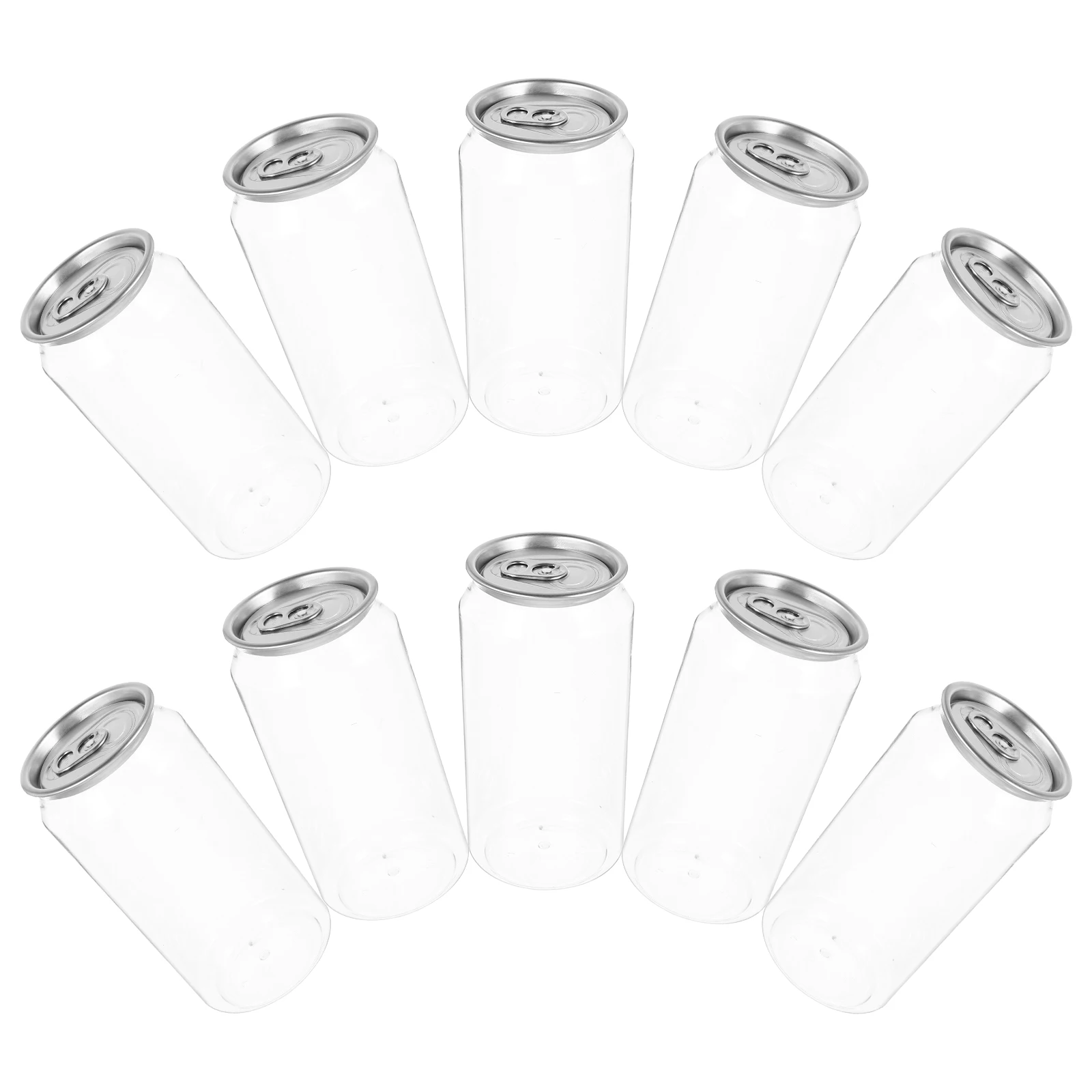 

10Pcs Clear Juice Milk Tea Bottles 400ml Aluminum Cap Leakproof Stylish Portable Beverage Containers for Parties Travel Home Use