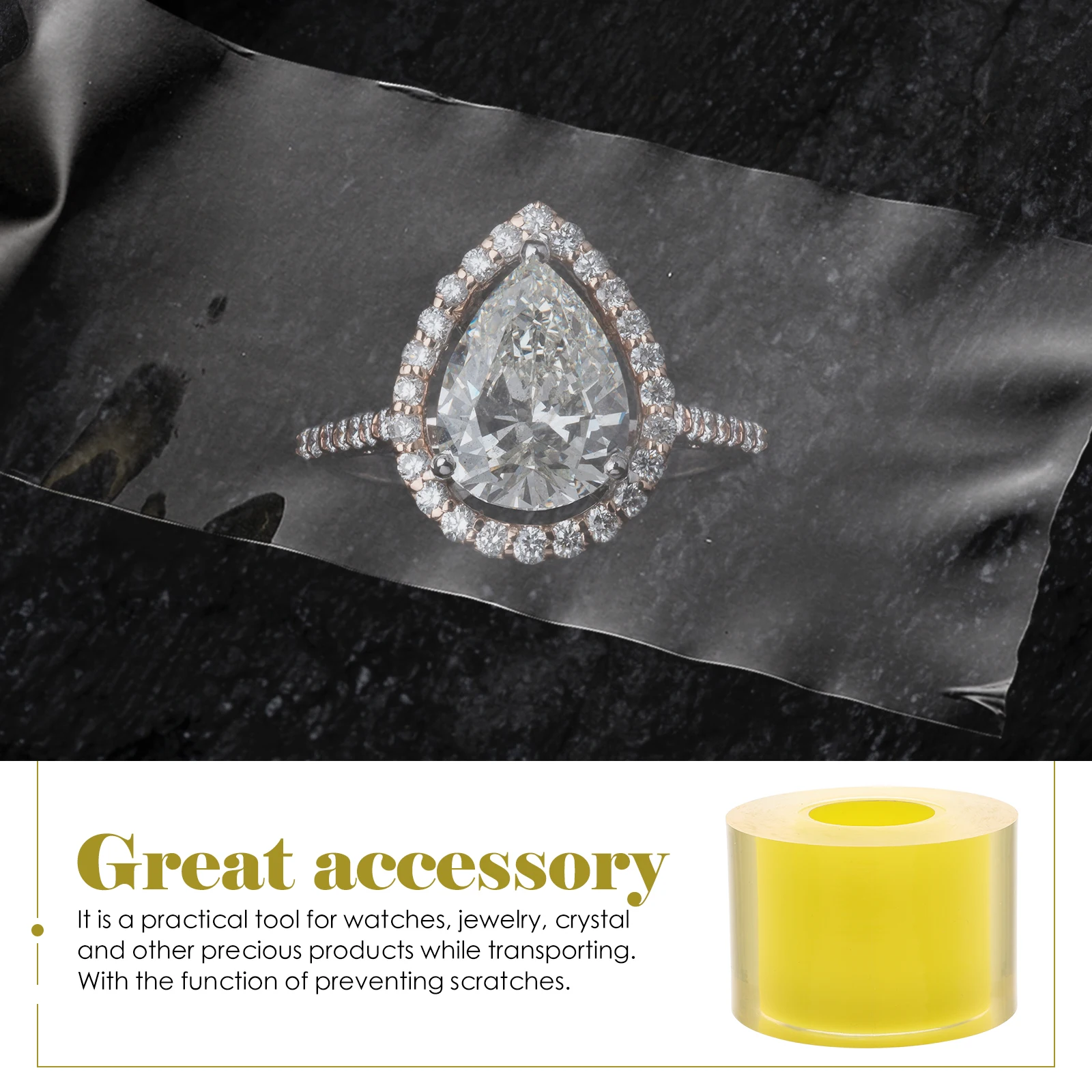 

Self-Adhesive Stretch For Watch Jewelry Protection Transparent Wrap Household Protective Tape Multi-Function Wrap Safe