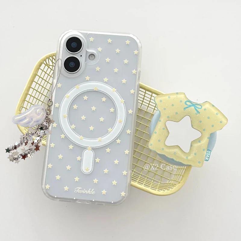 Yellow Stars Korean Cute For Magsafe Wireless Charge Phone C
