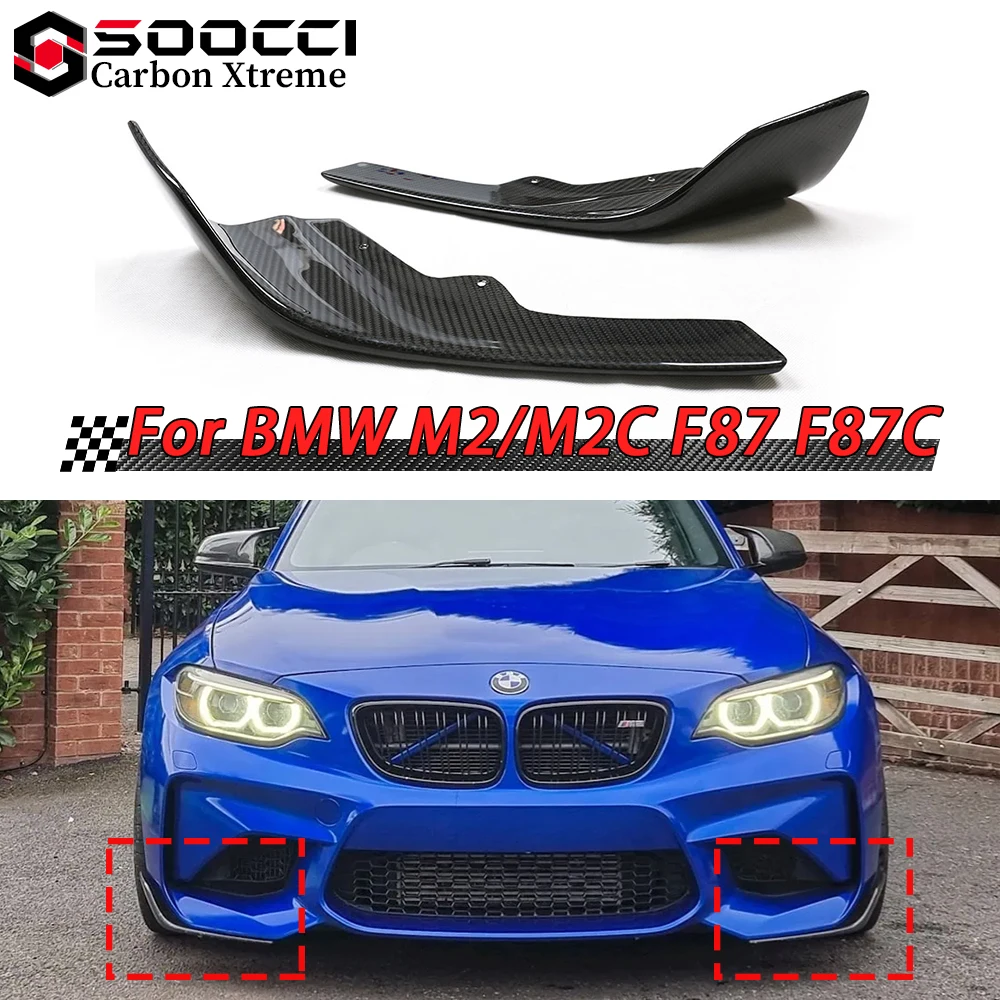 

Dry Carbon Fiber MP Style Front Splitter Lip for BMW F87 F87C M2 M2C Bumper Trim Front Winget Kit Chin Spoiler Diffuser Body Kit