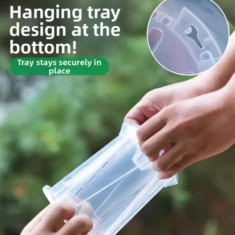 Resin Transparent Orchid Pot with Integrated Tray for Root Health and Water Retention Control 10x7.5x12cm 12 Units