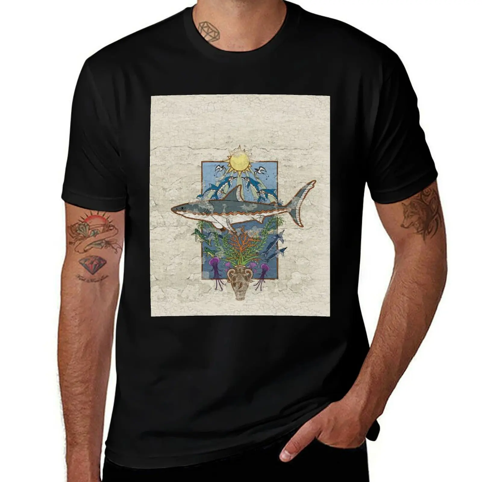 

Great White Guardian - Minoan Fresco T-Shirt t shirts for man cotton soft man t shirt cotton T-Shirt