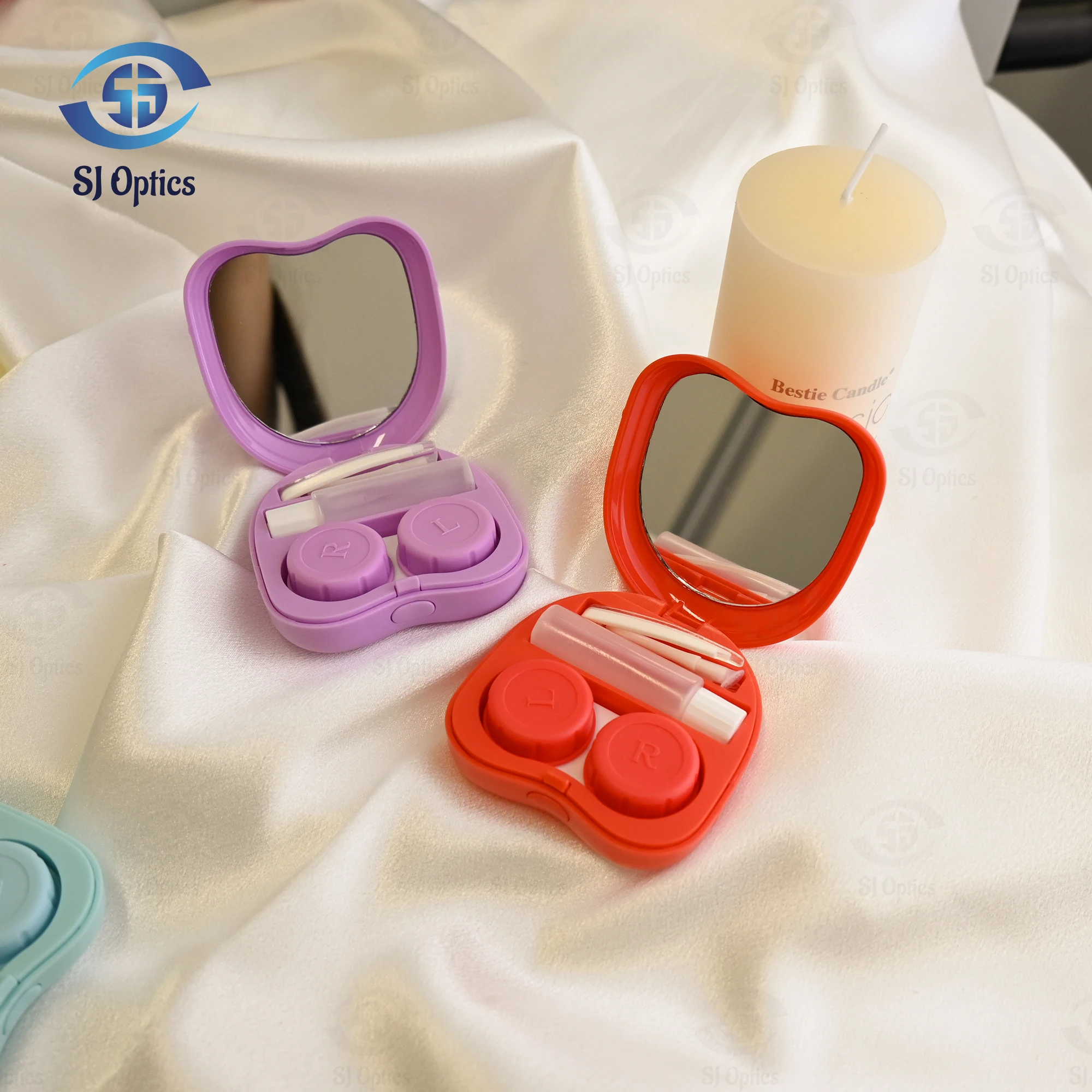 Contact Lens Case Heart Shape Contact Lenses Box Lens Case for Eyes Care Kit Glasses Case Holder Container