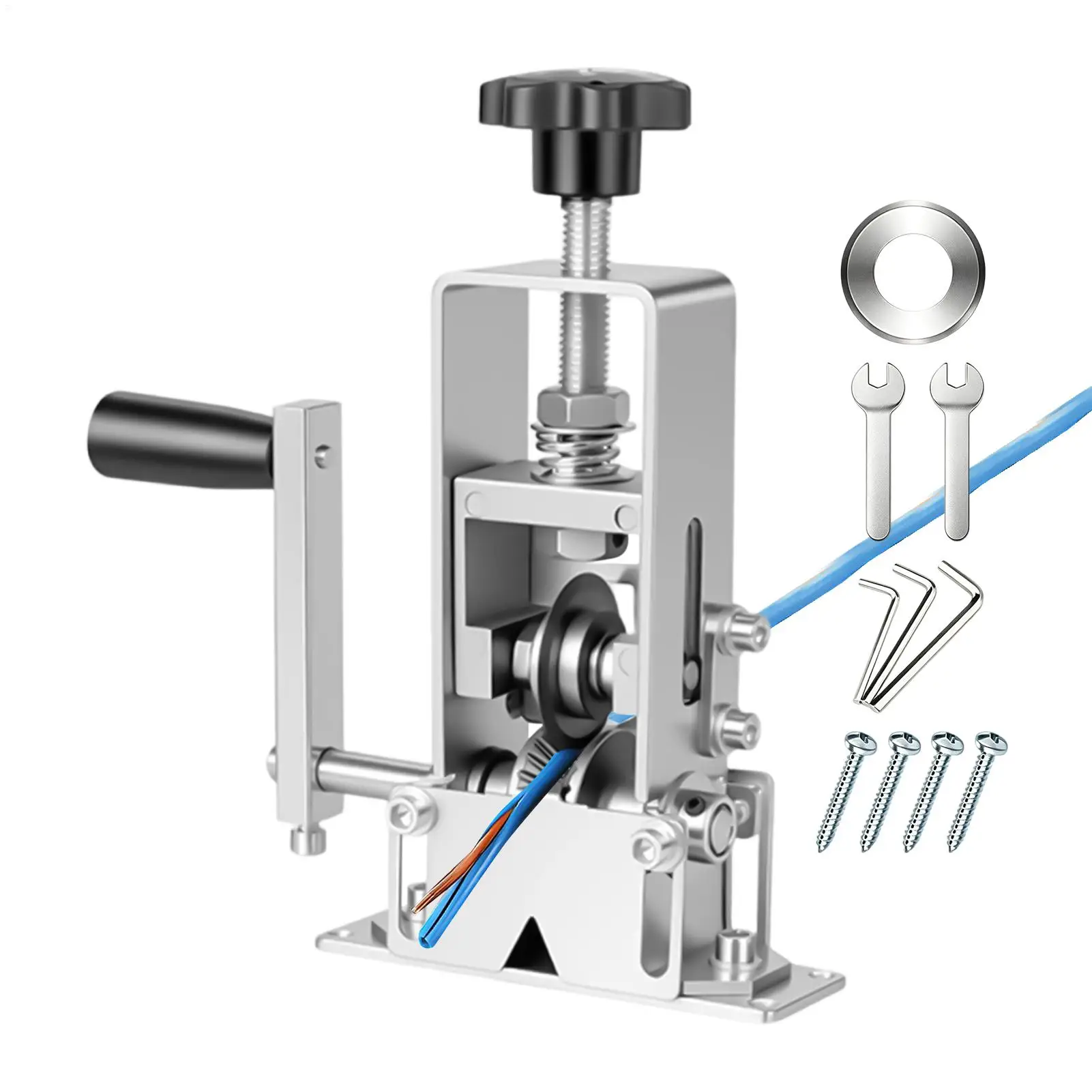 Manual Wire Stripper Manual Adjustable Hand Crank Stripping Tool Electrical Cable Stripper Machine For Home Wiring Industrial