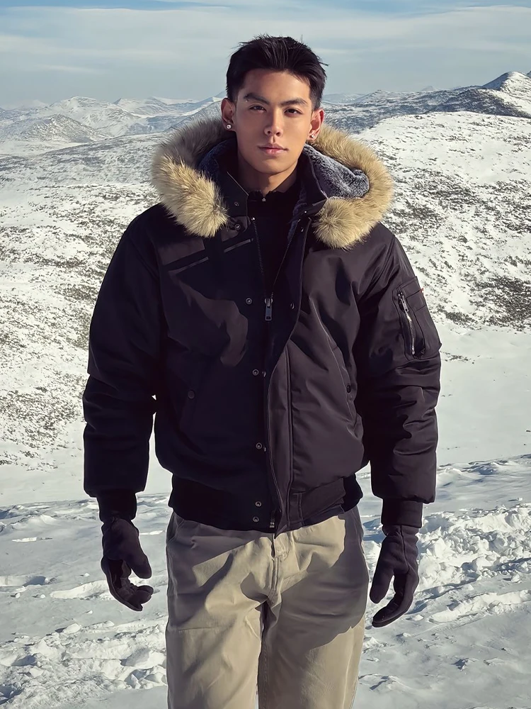 

Мужская зимняя парка Bla Parka Jaet с отстегивающимся меховым воротником, утепленная пухом и хлопком, теплая, морозостойкая, повседневная, из полиэфирного волокна