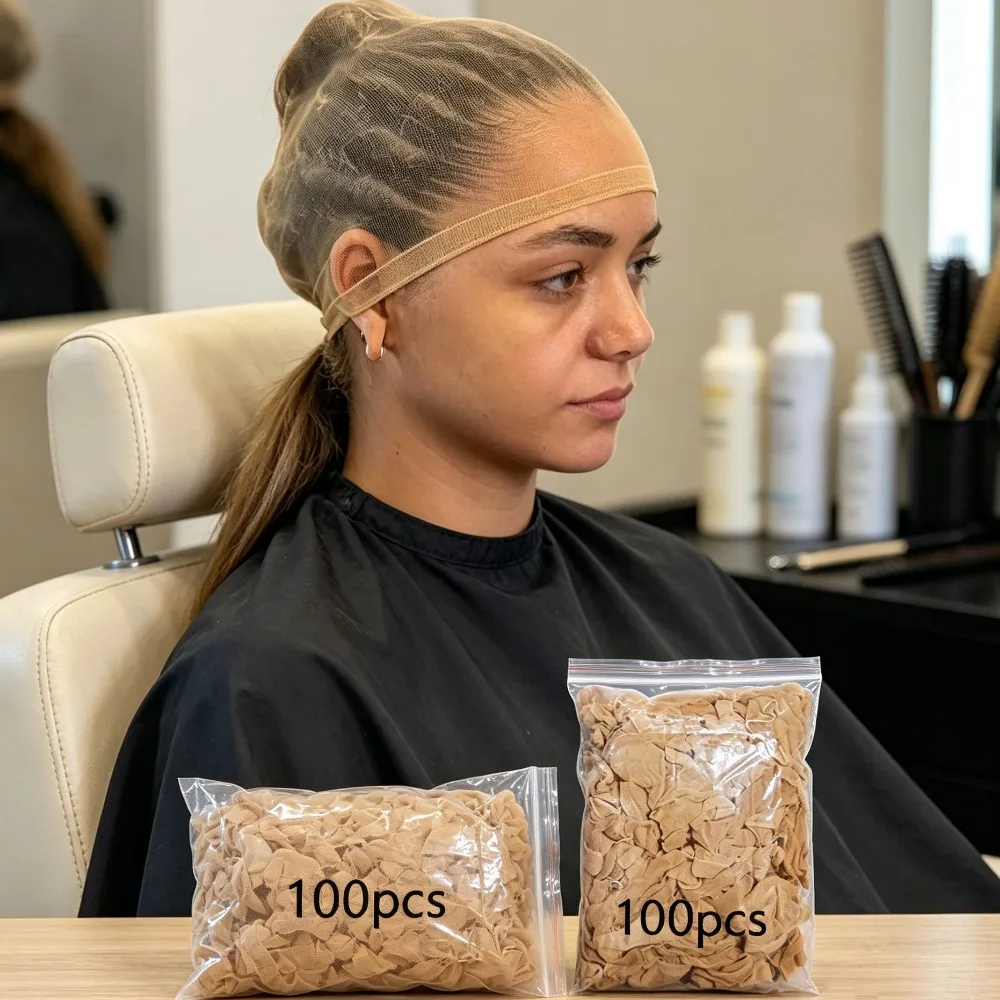 HD Stretchy Nylon Wig Caps Transparent Light Brown Lace Front Hair Nets Wholesale for Women And Men Gift Ideas