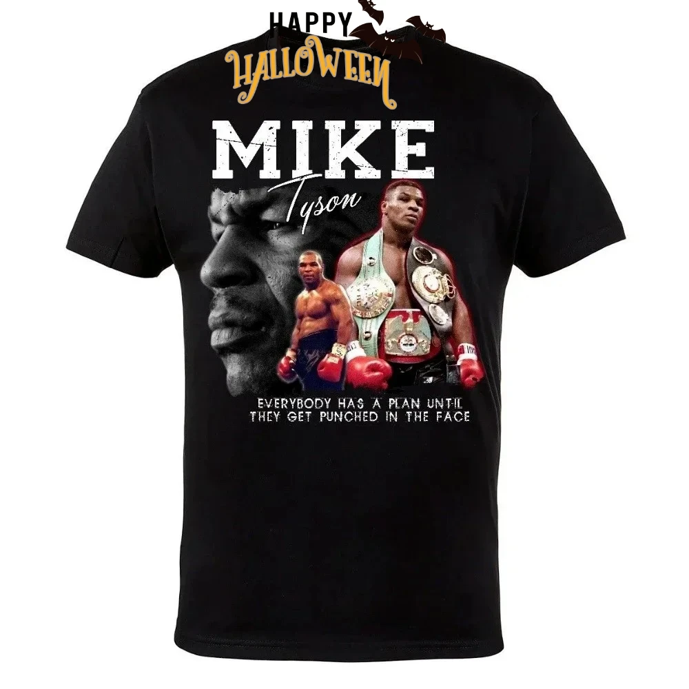 MMA Mike Tyson Boxing Gym Black T-Shirt 100% Cotton O-Neck Short Sleeve Summer Casual Mens T-shirt Streetwear