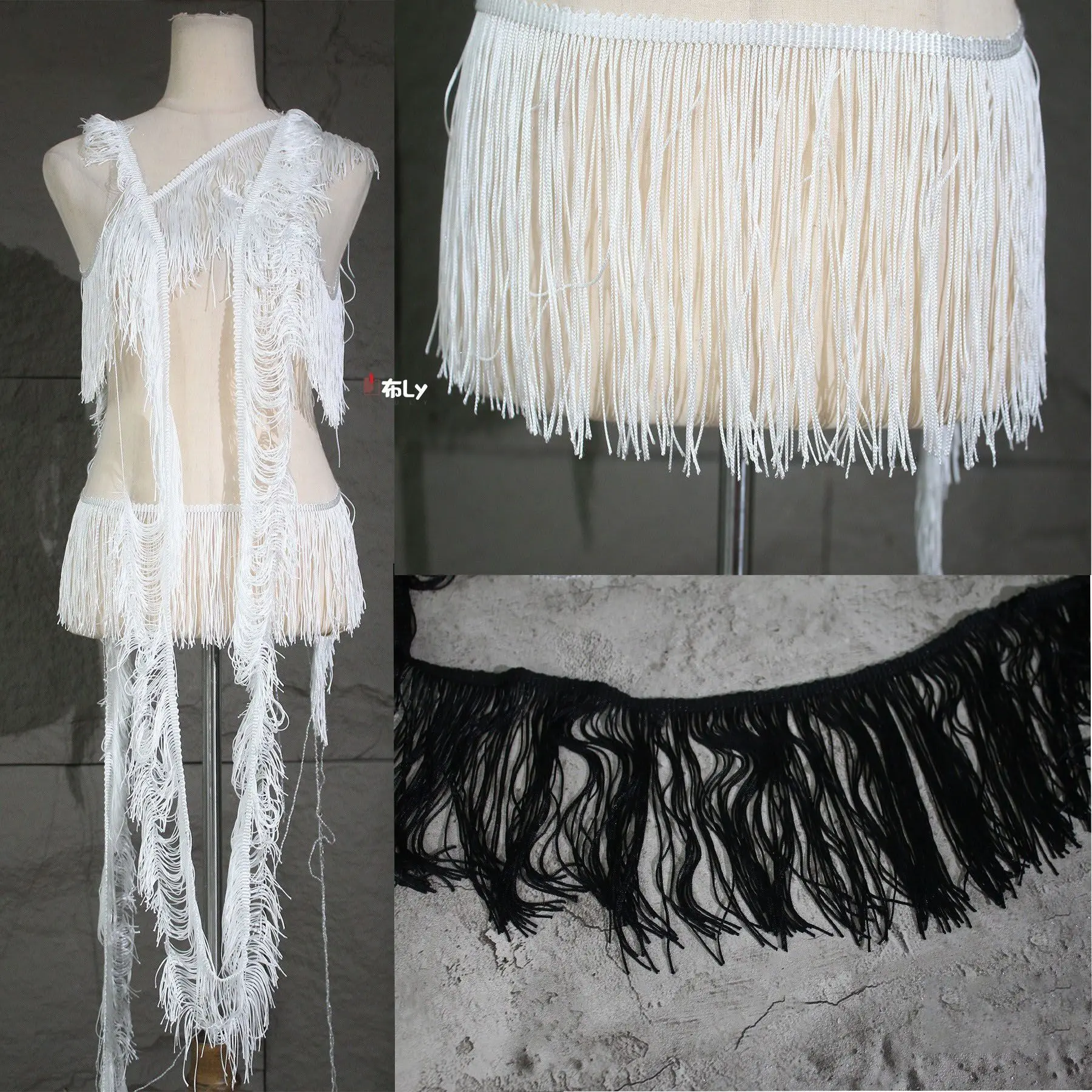 Latin Dance Tassel Lace Trim, Single Line Fringe for Curtain Stage Flag Banner Skirt, DIY Designer Clothing Accessory