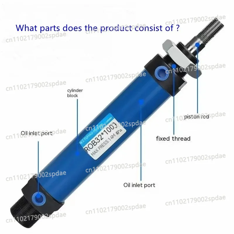 25mm Bore Compact Round Hydraulic Cylinder ROA25 ROB25 ROC25 High Pressure Industrial Hydraulic Actuator