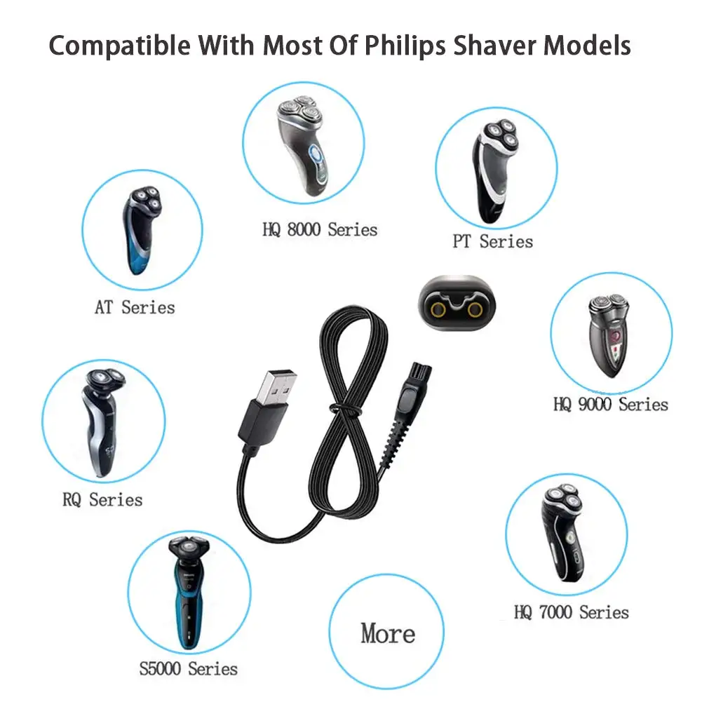 Shaver Power Cord for Philips-Norelco HQ8505 Norelco 7000 5000 3000 Series Shaver USB Charger Line 5V Replacement Charger Cord