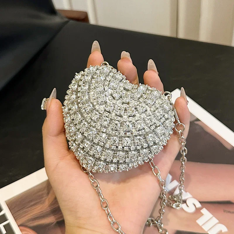 Women Diamond Lipstick Bag 2024 Luxury Rhinestones Evening Clutch Bag For Women Fashion Crossbody Headphone Bag Party Purse