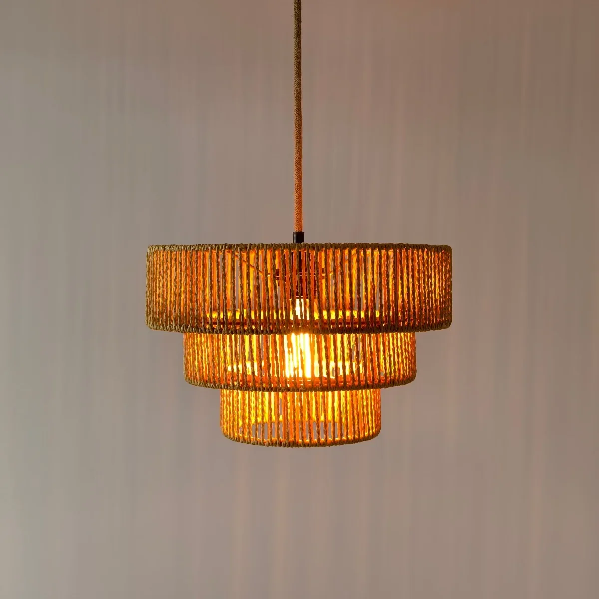 JOYINLED ورقة حبل بوهو المكونات في قلادة ضوء المنسوجة يدويا مصباح السقف ، غرفة المعيشة غرفة نوم المطبخ عكس الضوء E27 مصباح معلق