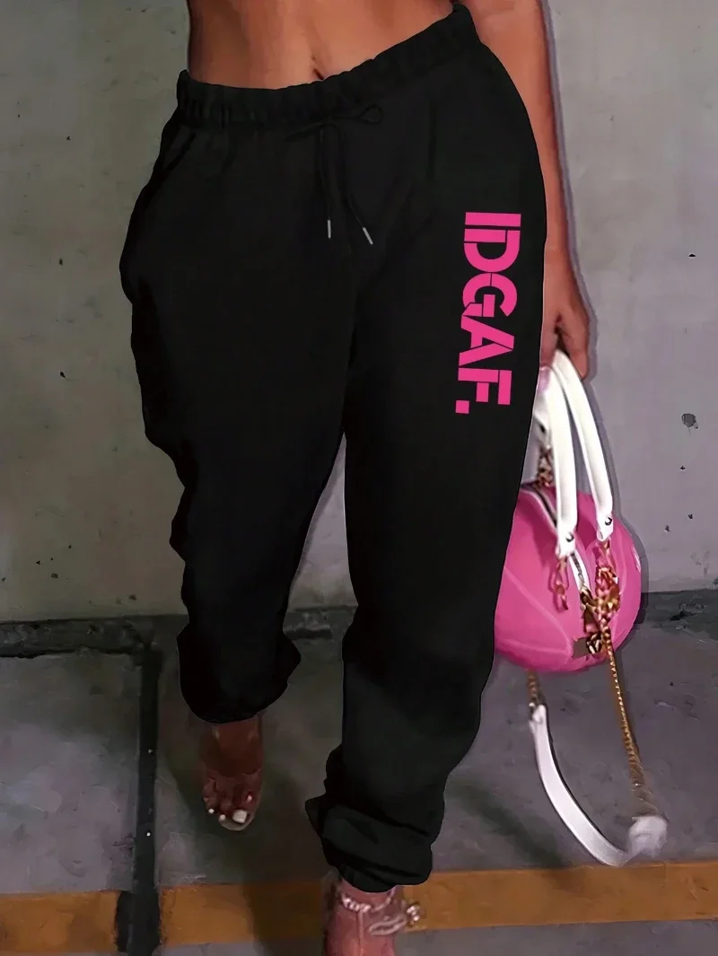 

Men's Print Drawstring Waist Loose Casual Sweatpants Fashion Street Letter Print Pocket Drawstring Sweatpants, Heather Y2K