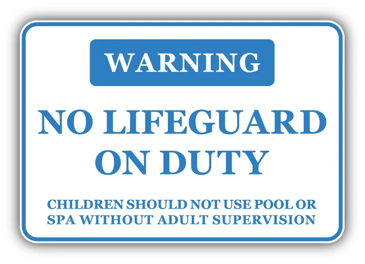 

No Lifeguard On Duty Warning Sign Sticker Waterproof Stickers Styling Decal Accessories For Car Rear Windshield Bumper Fuel Tank