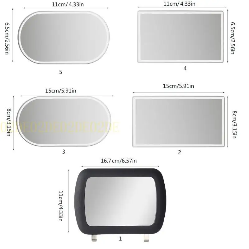 

02DE Makeup Mirror for Car Visors Seatback Vanity Mirror Car Interior Cosmetic Mirror