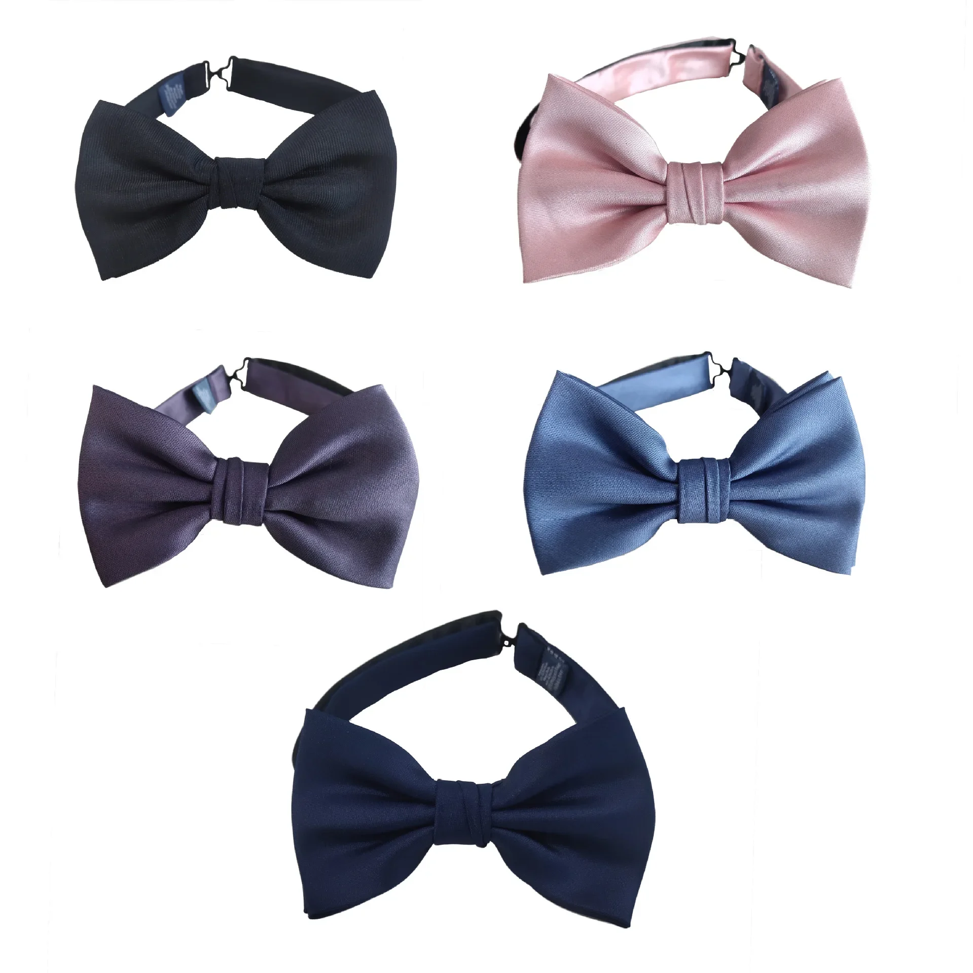 

Men's solid color polyester bow tie, navy tie, black wine red tie, bow
