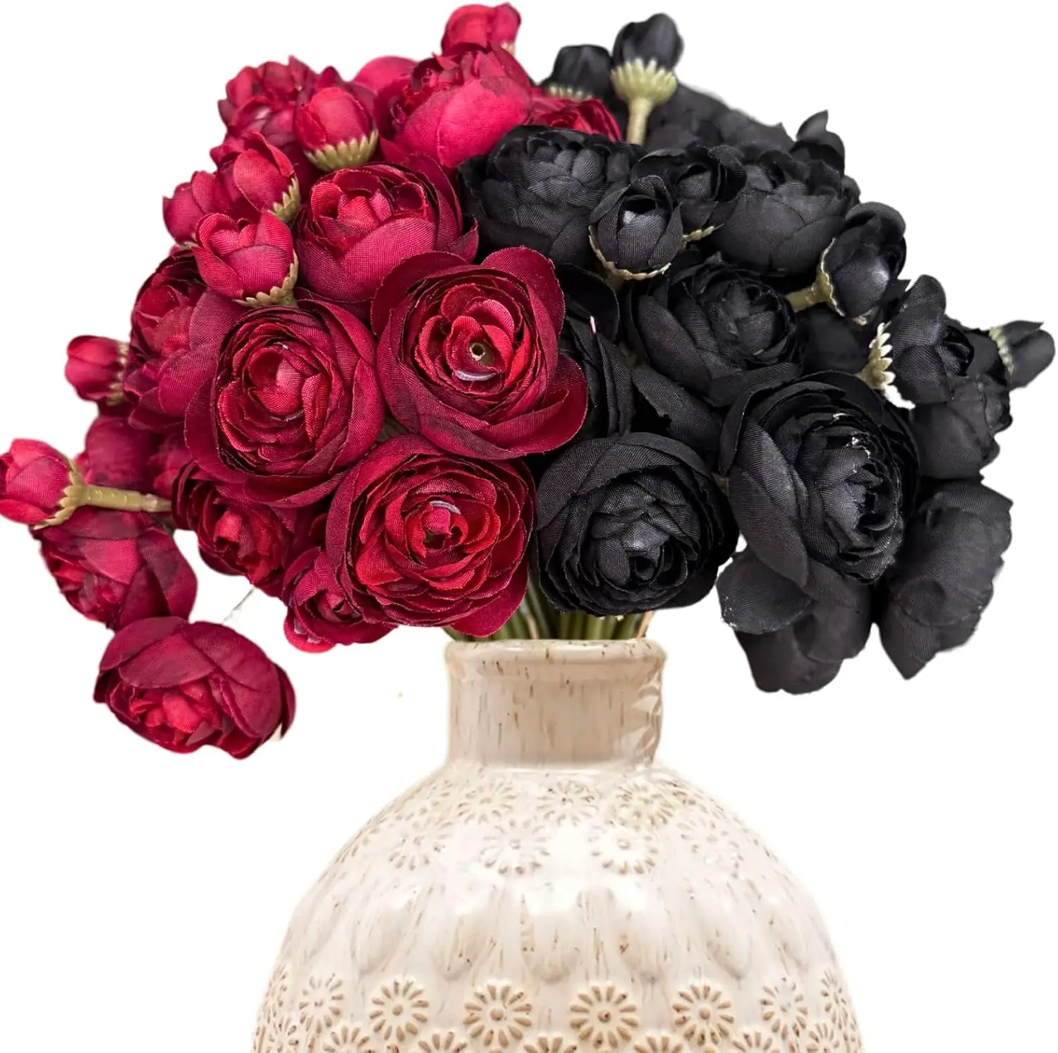 

Ranunculus Artificial Flower 24Pcs Red Silk Ranunculus Wedding Bouquet Engagement Centerpieces Arrangements Bridal Showe